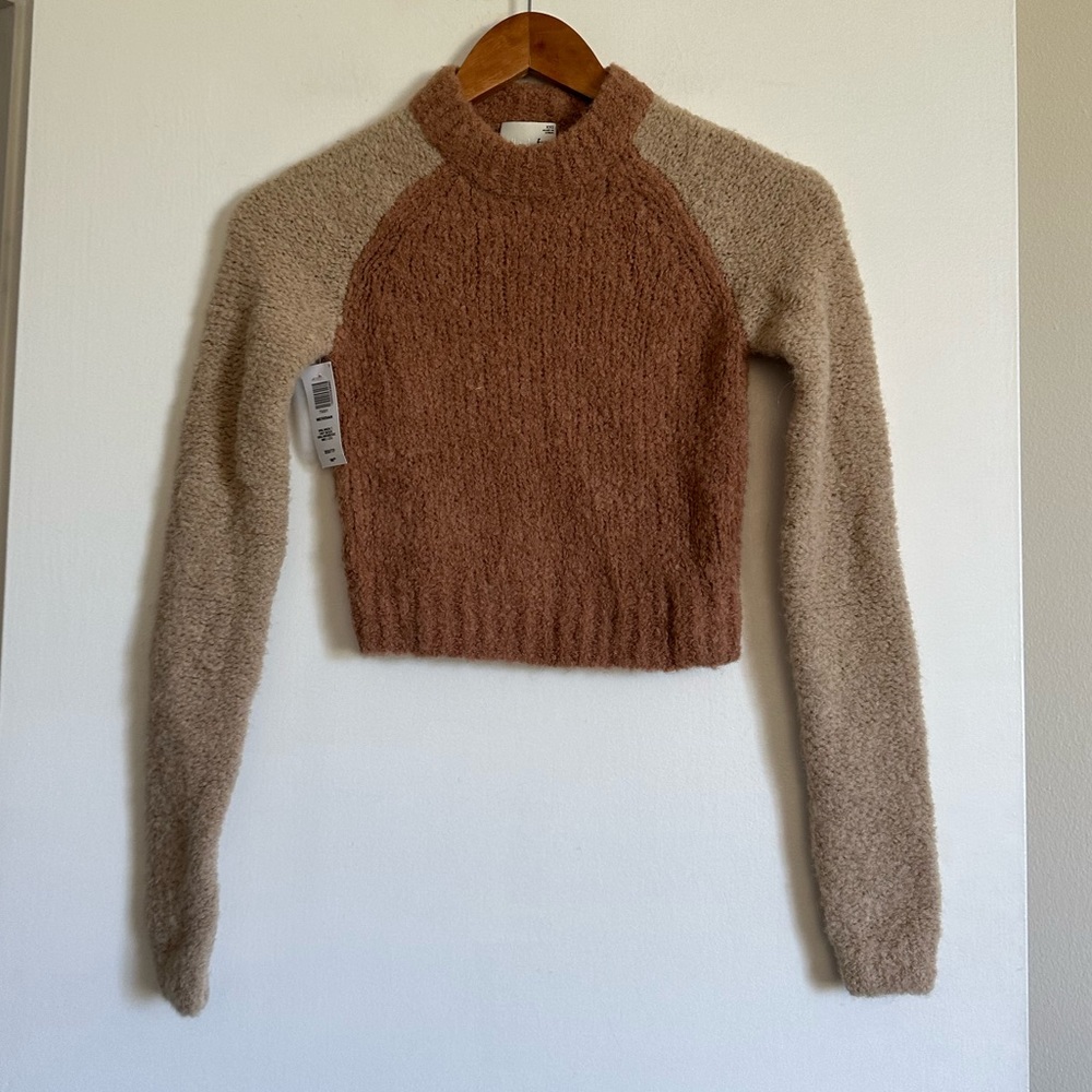 NWT Aritzia Wilfred Free Colorblock Brown Meridian Sweater Size XXS - Picture 6 of 12